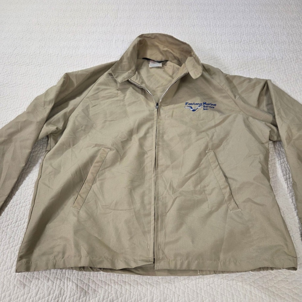 Vintage Sportsmaster Harrington Jacket Medium‎ Tan Fontana Marine Made in USA